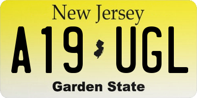NJ license plate A19UGL