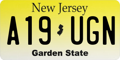 NJ license plate A19UGN