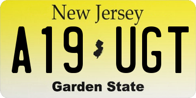 NJ license plate A19UGT