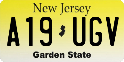NJ license plate A19UGV