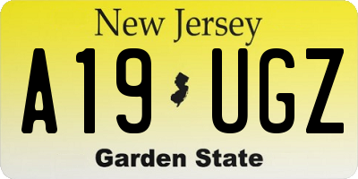 NJ license plate A19UGZ