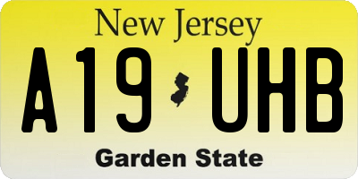 NJ license plate A19UHB