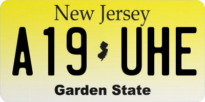 NJ license plate A19UHE