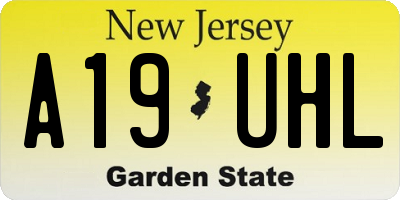 NJ license plate A19UHL