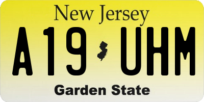 NJ license plate A19UHM