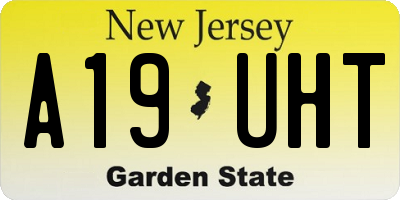 NJ license plate A19UHT