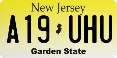 NJ license plate A19UHU