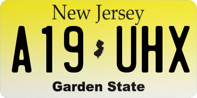 NJ license plate A19UHX