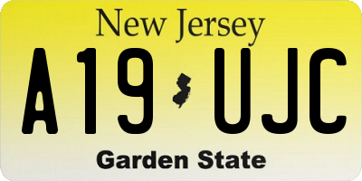 NJ license plate A19UJC