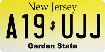 NJ license plate A19UJJ