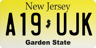 NJ license plate A19UJK