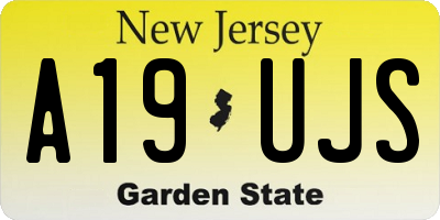 NJ license plate A19UJS
