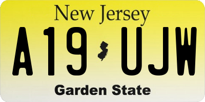 NJ license plate A19UJW