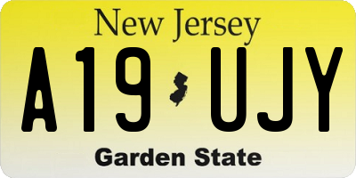 NJ license plate A19UJY
