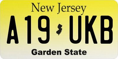 NJ license plate A19UKB