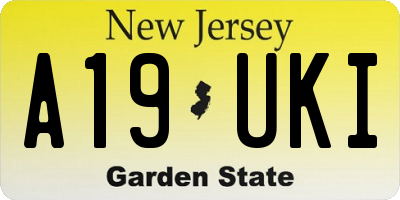 NJ license plate A19UKI
