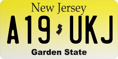 NJ license plate A19UKJ