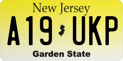 NJ license plate A19UKP