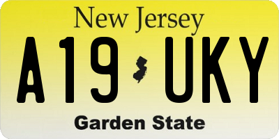 NJ license plate A19UKY