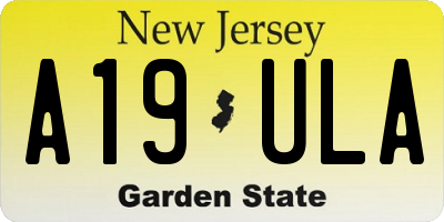 NJ license plate A19ULA