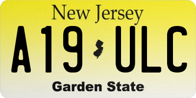 NJ license plate A19ULC