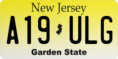 NJ license plate A19ULG