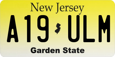NJ license plate A19ULM