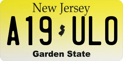 NJ license plate A19ULO