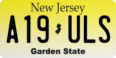 NJ license plate A19ULS