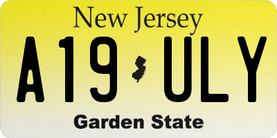 NJ license plate A19ULY