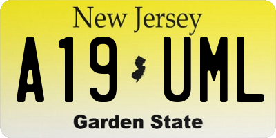 NJ license plate A19UML