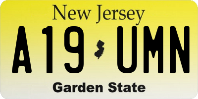 NJ license plate A19UMN
