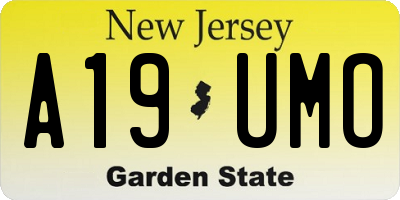NJ license plate A19UMO