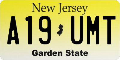 NJ license plate A19UMT