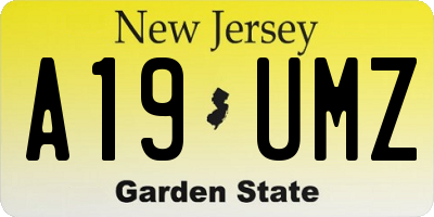 NJ license plate A19UMZ