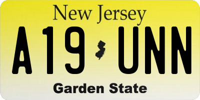 NJ license plate A19UNN