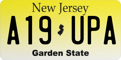 NJ license plate A19UPA