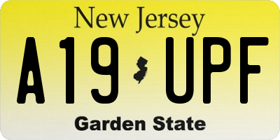 NJ license plate A19UPF