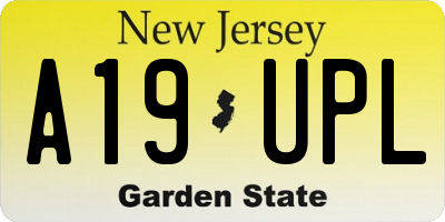 NJ license plate A19UPL
