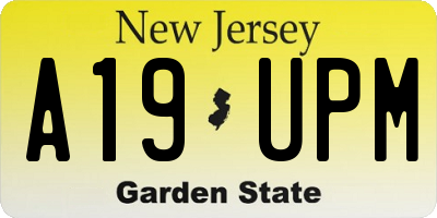 NJ license plate A19UPM