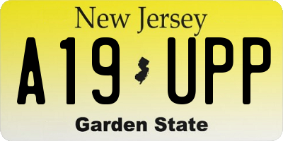 NJ license plate A19UPP