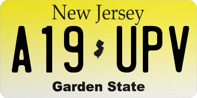 NJ license plate A19UPV