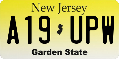 NJ license plate A19UPW