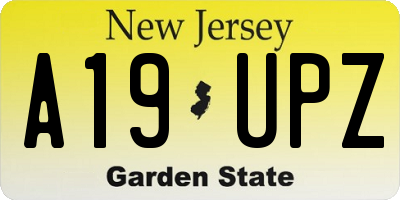 NJ license plate A19UPZ