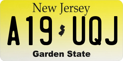 NJ license plate A19UQJ