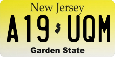 NJ license plate A19UQM