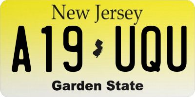 NJ license plate A19UQU