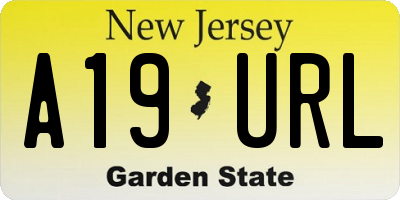 NJ license plate A19URL