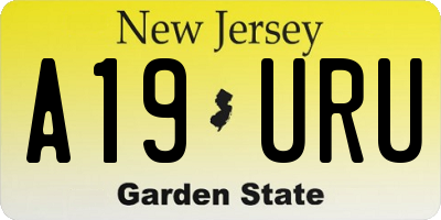 NJ license plate A19URU