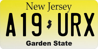 NJ license plate A19URX